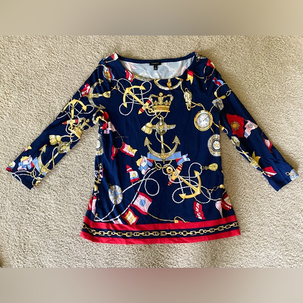 🆕🔥TALBOTS REALLY NICE QUARTER SLEEVED SUPER SOFT GORGEOUS DESIGN SHIRT NWOT!!